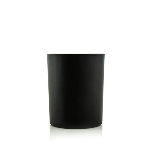 black matte glass candle jar