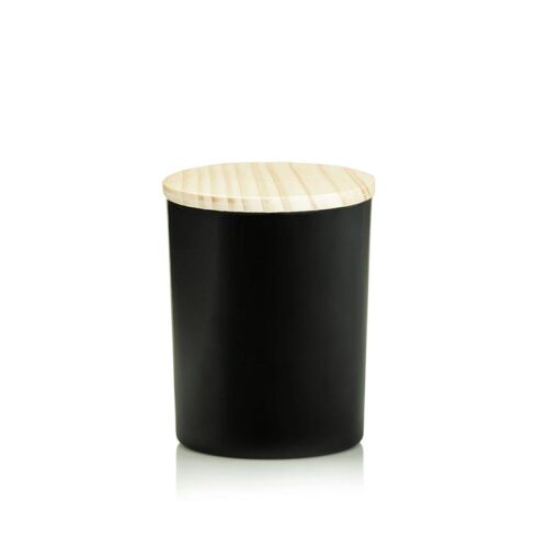 black matte glass candle jar with lid
