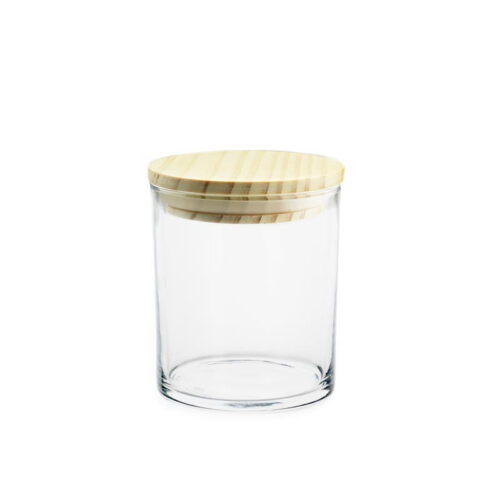 clear glass candle jar with lid