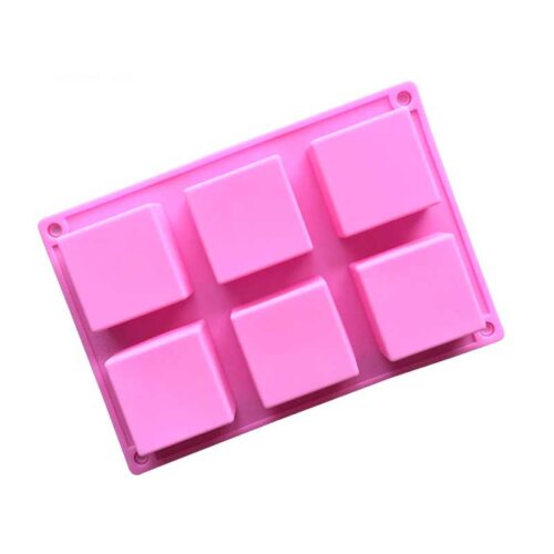 six square silicone mold front